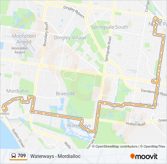 Mapa de 709 de autobús