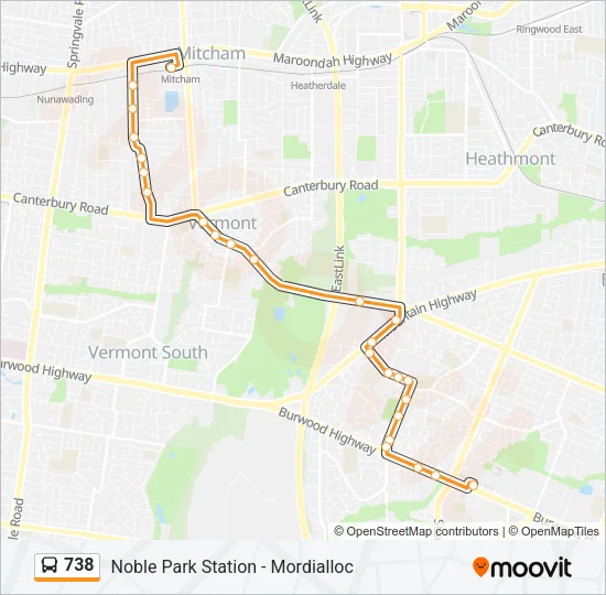 738 Bus Line Map