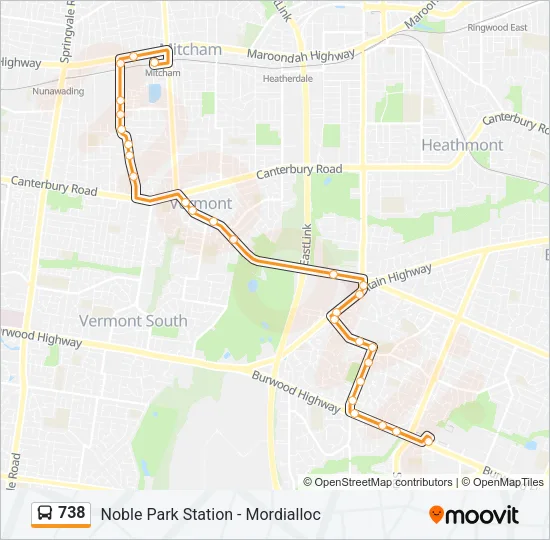 738 Bus Line Map