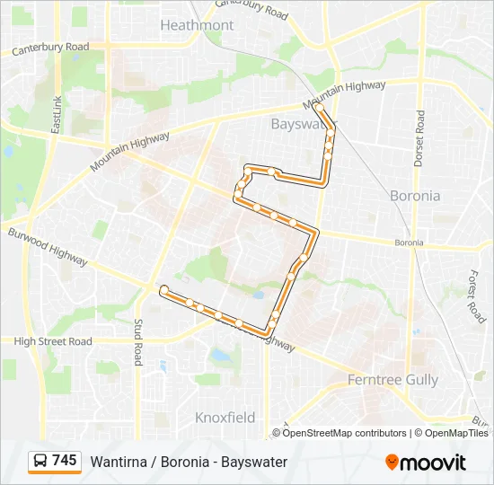 745 Bus Line Map