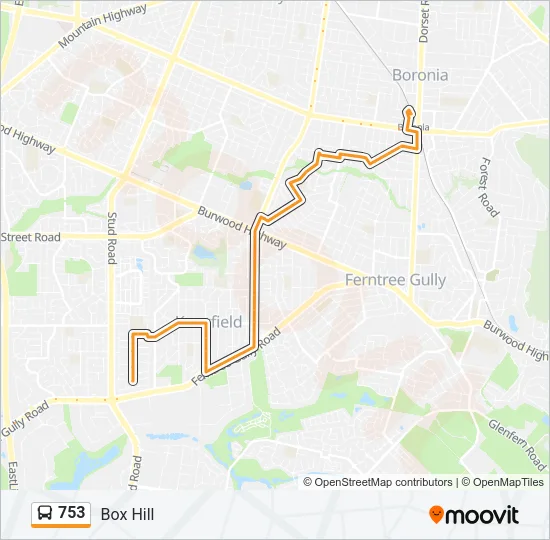 753 Bus Line Map