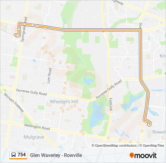 754 Bus Line Map