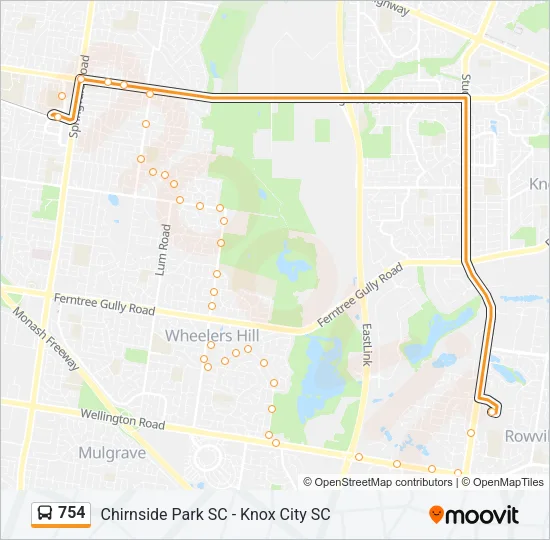 754 Bus Line Map