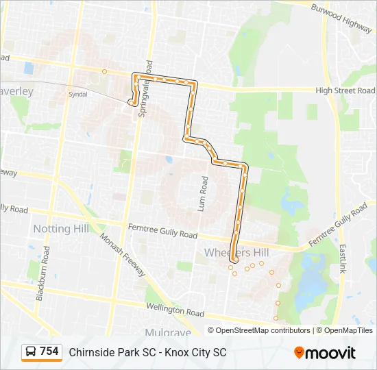 754 Bus Line Map