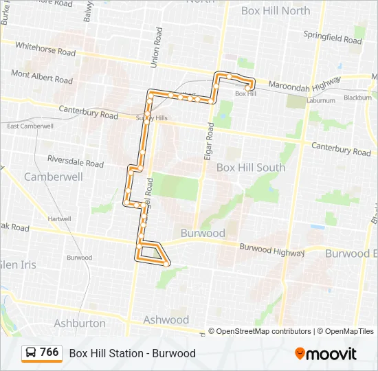 766 Bus Line Map