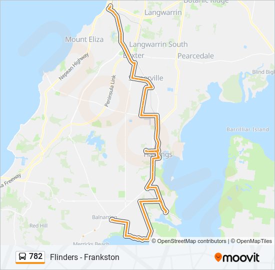 Mapa de 782 de autobús