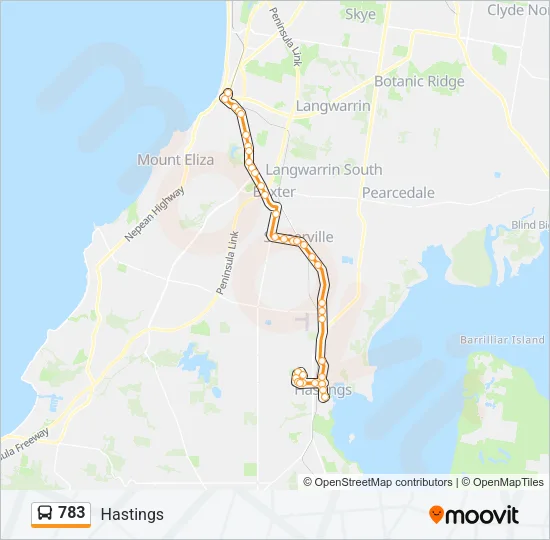 783 Bus Line Map