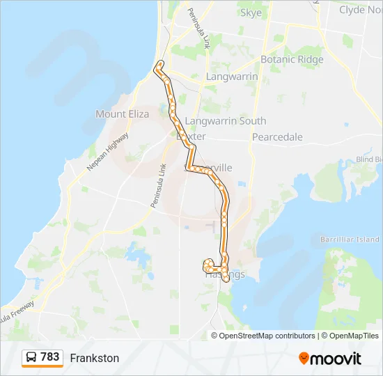 783 Bus Line Map