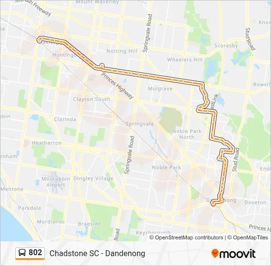 802 Route - Chadstone SC - Dandenong: Schedules, Stops & Maps ...