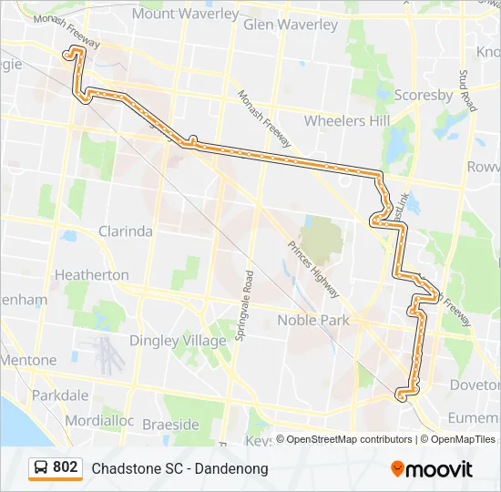 802 Bus Line Map