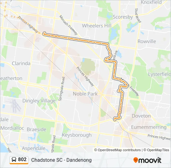 802 Bus Line Map
