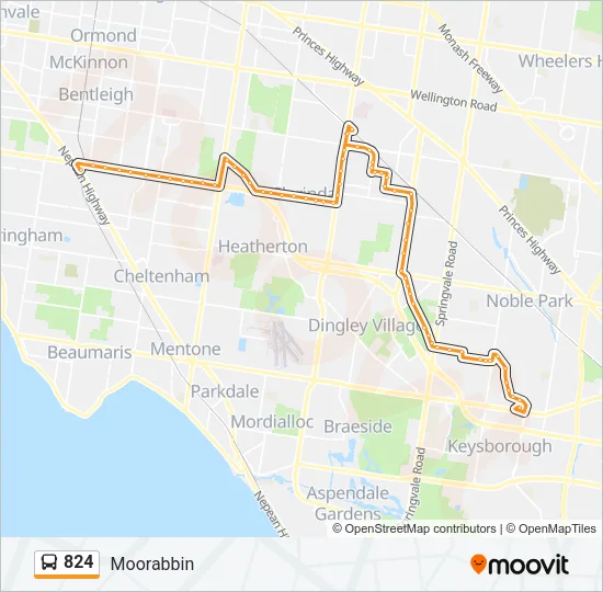 824 Bus Line Map