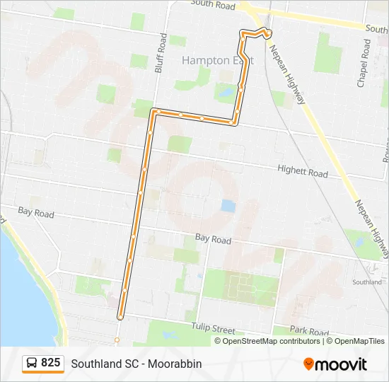 825 Bus Line Map