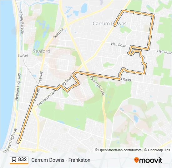 832 Bus Line Map