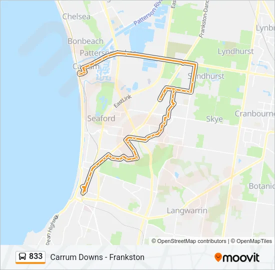 833 Bus Line Map