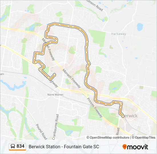 834 Bus Line Map
