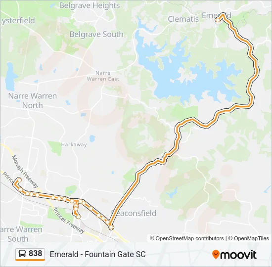 838 Bus Line Map