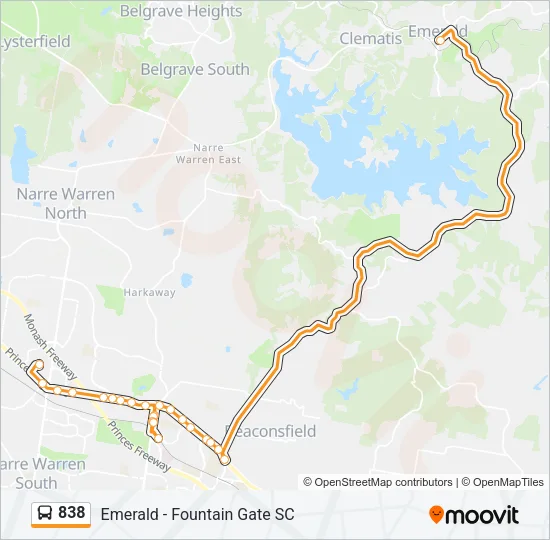 838 Bus Line Map