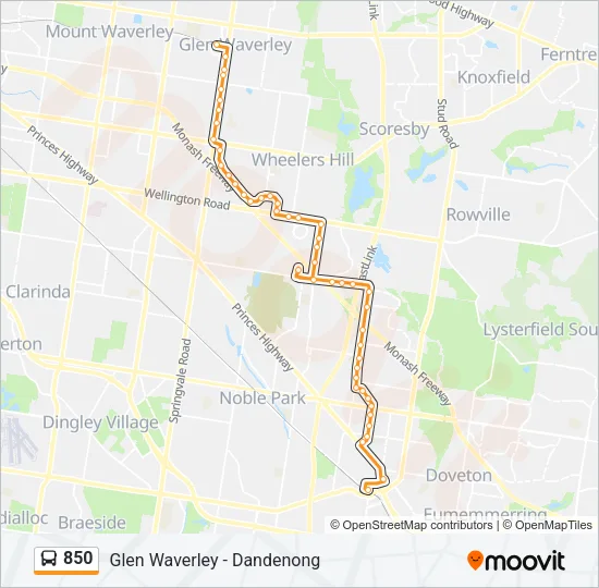 850 Bus Line Map