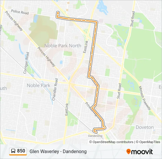 850 Bus Line Map