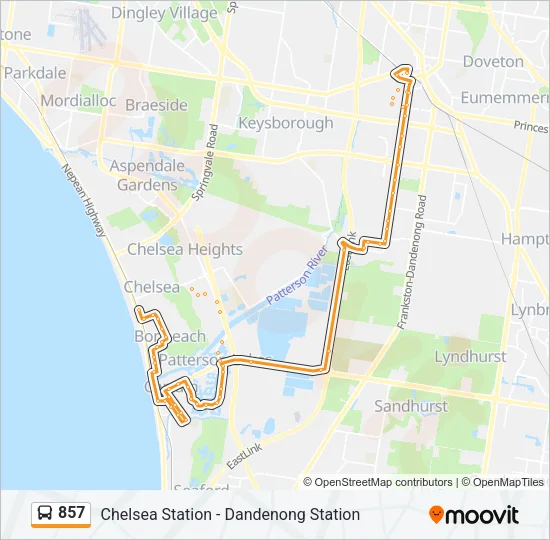 857 Bus Line Map