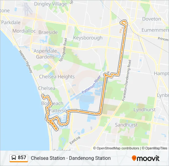 857 Bus Line Map