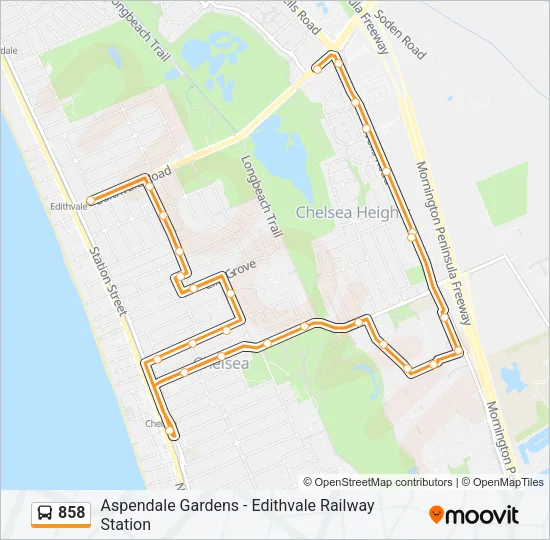 858 Bus Line Map