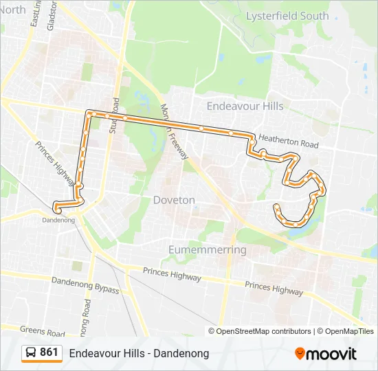 861 Bus Line Map