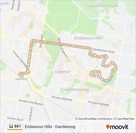 861 Bus Line Map