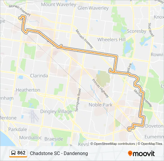862 Bus Line Map