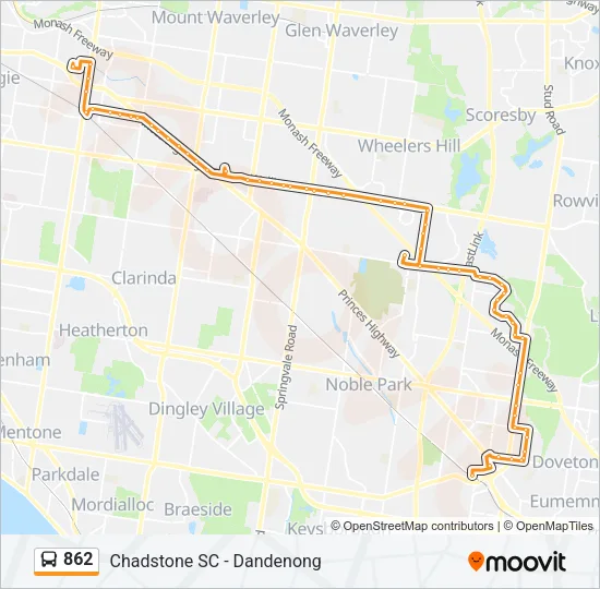 862 Bus Line Map