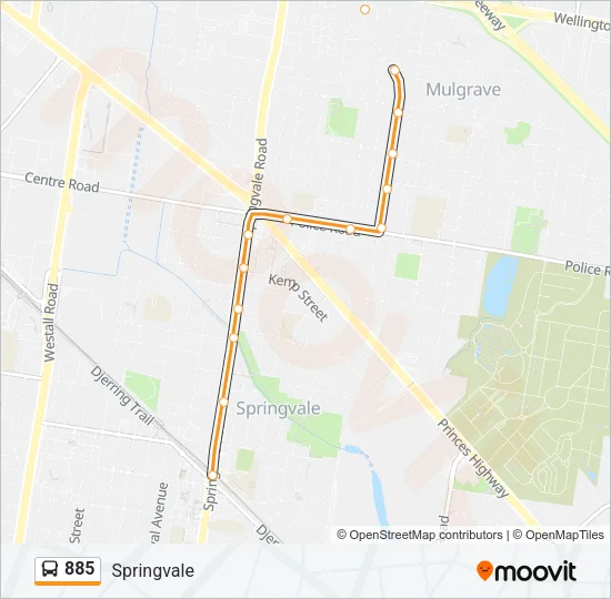 885 Bus Line Map