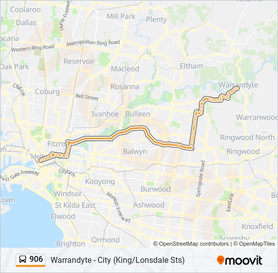 906 bus Line Map