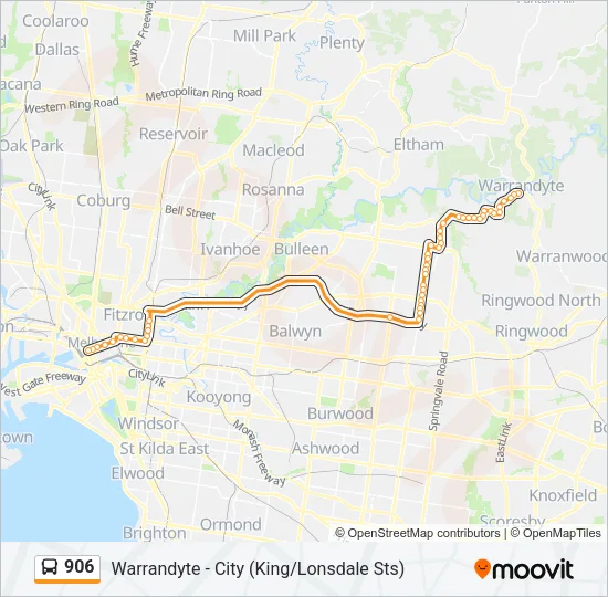 906 Bus Line Map