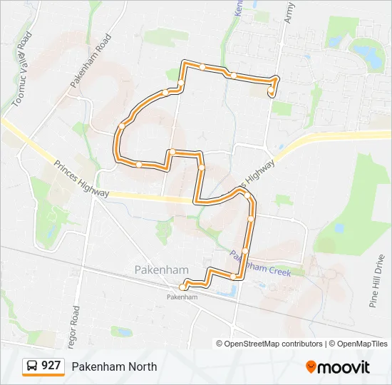 927 Bus Line Map