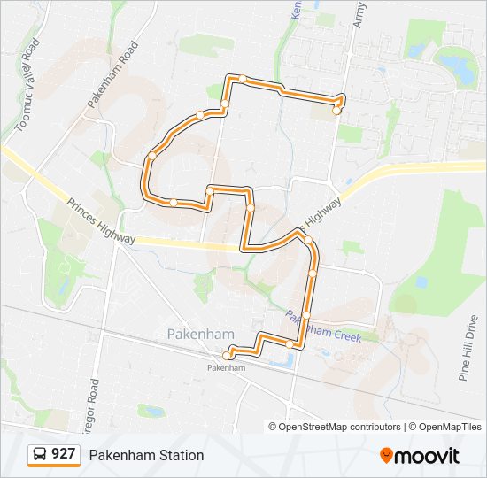 927 Bus Line Map