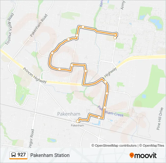 927 Bus Line Map