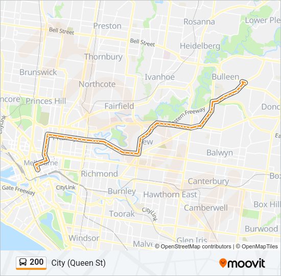 200 Bus Line Map