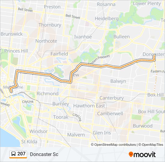 207 bus Line Map