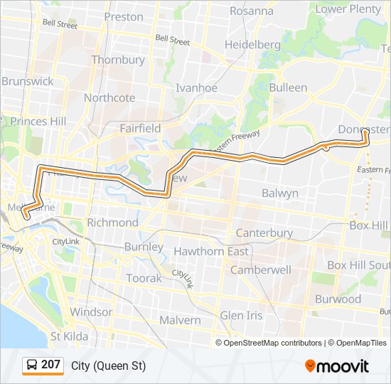 207 bus Line Map