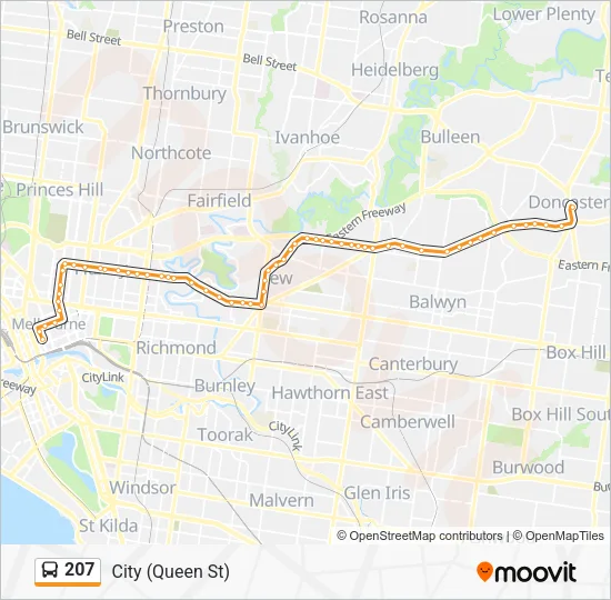 207 Bus Line Map