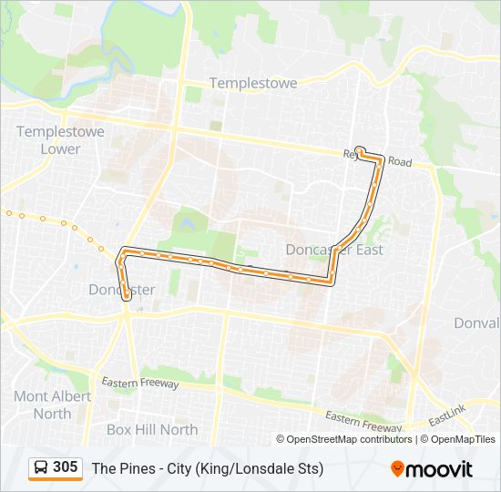 305 Bus Line Map