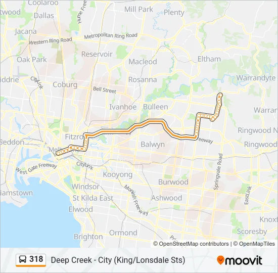 318 Bus Line Map