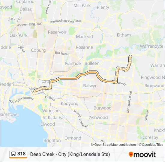 318 Bus Line Map