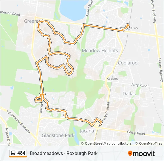 Broadmeadows Shopping Centre Map 484 Route: Schedules, Stops & Maps - Roxburgh Park (Updated)