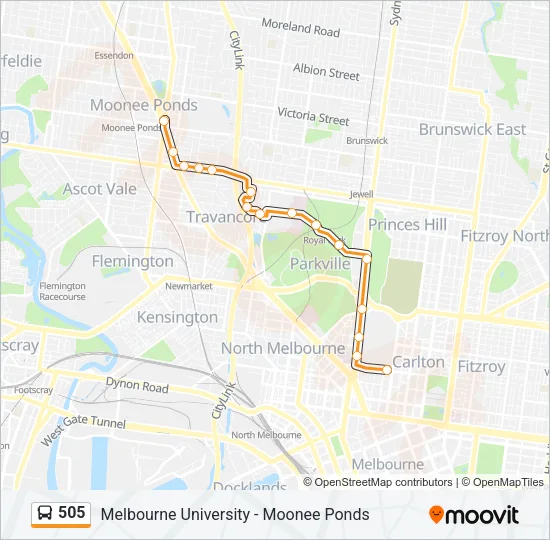 505 Bus Line Map