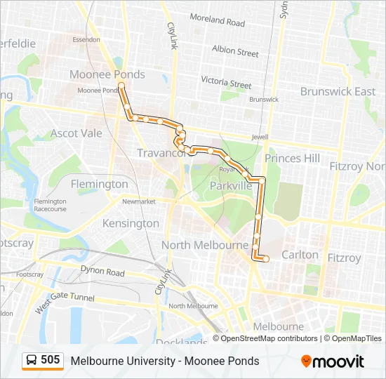 505 Bus Line Map