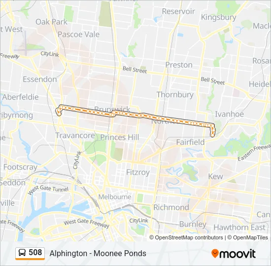 508 Bus Line Map