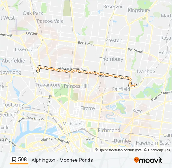 508 Bus Line Map