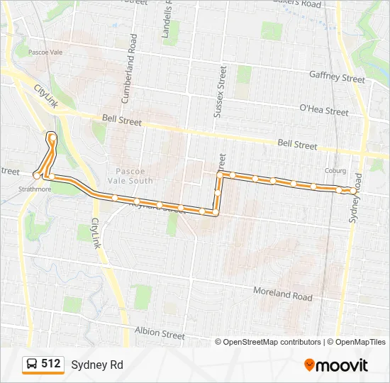 512 Route: Schedules, Stops & Maps - Sydney Rd (Updated)